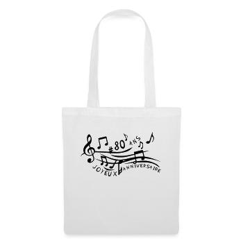 80 ans partition musicale anniversaire - Sac en tissu - blanc - Devant