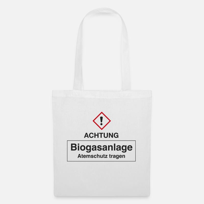 Achtung Biogasanlage - Stoffbeutel - Weiß