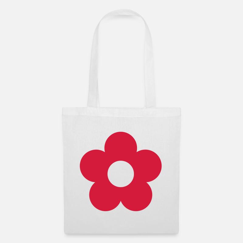 Blüte Blume minimal Geschenk - Stoffbeutel - Weiß