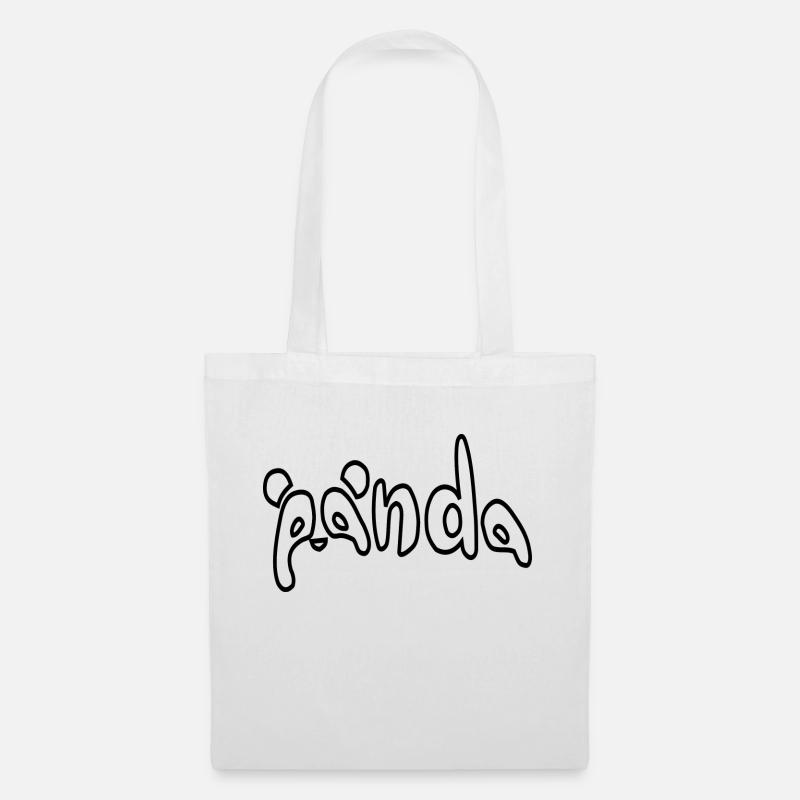 Panda Schriftzug - Stoffbeutel - Weiß