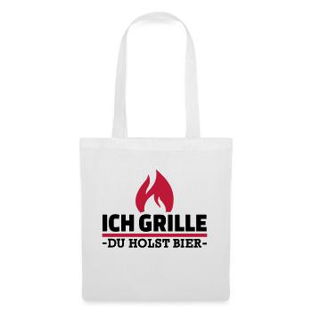 Ich grille du holst Bier - Stoffbeutel - Weiß - Vorne