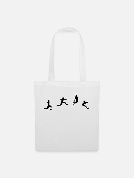 long jump silhouette drawing - Tote Bag - white