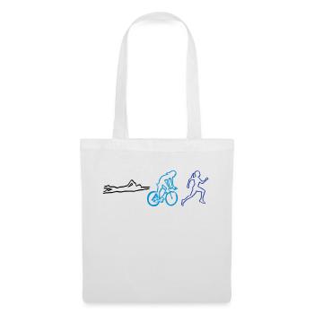 Triathlon, Triathletin - Stoffbeutel - Weiß - Vorne