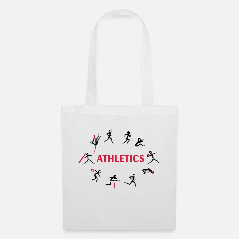 Zehnkampf, Leichtathletik - Stoffbeutel - Weiß