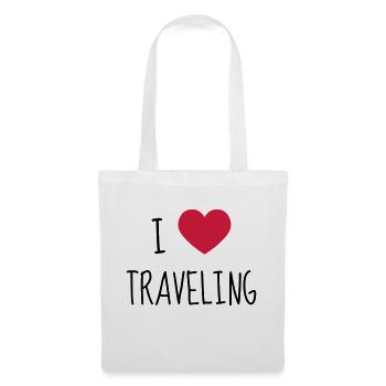Reisen / Reisende / Urlaub / Tourismus - Stoffbeutel - Weiß - Vorne