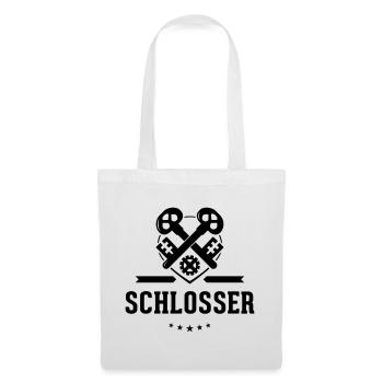 Schlosser Zunftzeichen mit Schriftzug - Stoffbeutel - Weiß - Vorne