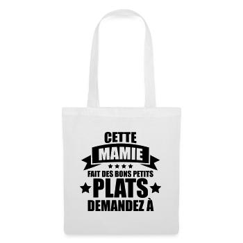 cette mamie fait de bons petits plats demandez à - Sac en tissu - blanc - Devant