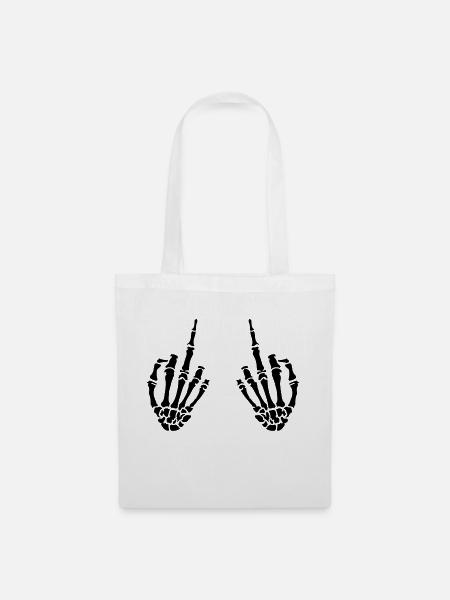 middle fingers design - Stoffbeutel - Weiß