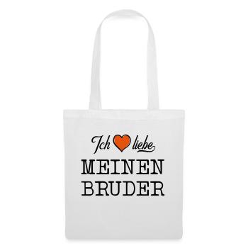 ich liebe meinen Bruder Herz - Stoffbeutel - Weiß - Vorne