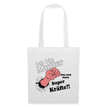 Mutter,Mama,Muttertag, Mutter , super Kräfte(25) - Stoffbeutel - Weiß - Vorne