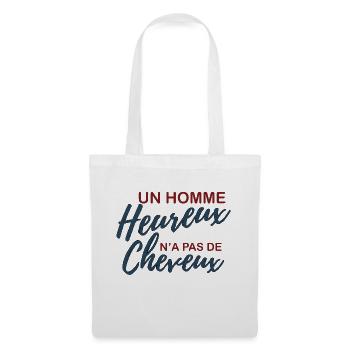 homme chauve heureux - Sac en tissu - blanc - Devant