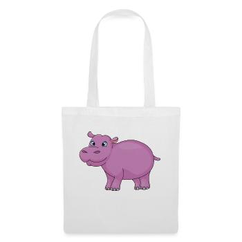 hippo cartoon - Sac en tissu - blanc - Devant