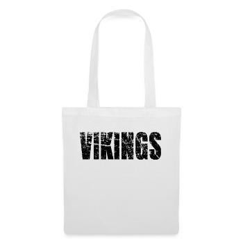 VIKINGS noir grunge distressed look - Sac en tissu - blanc - Devant