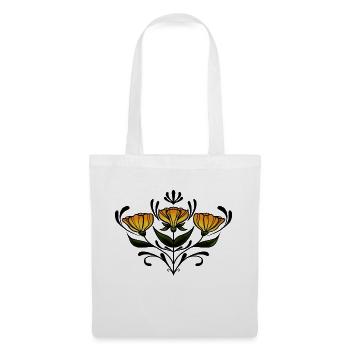 Fleur symétrique jaune - Sac en tissu - blanc - Devant