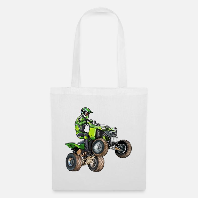Quad Motorrad - Stoffbeutel - Weiß