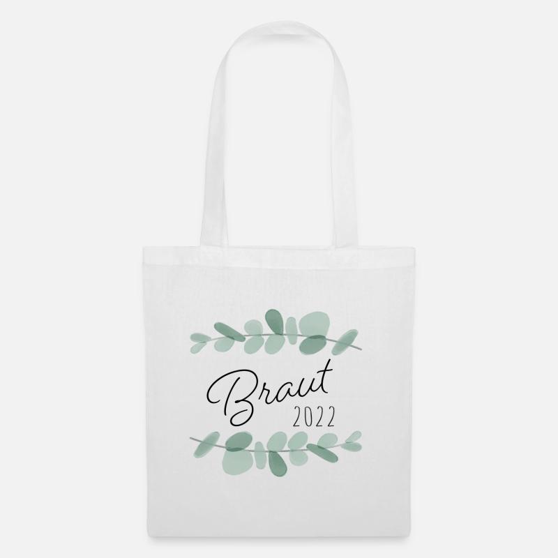 Braut 2022 Eukalyptus - Stoffbeutel - Weiß