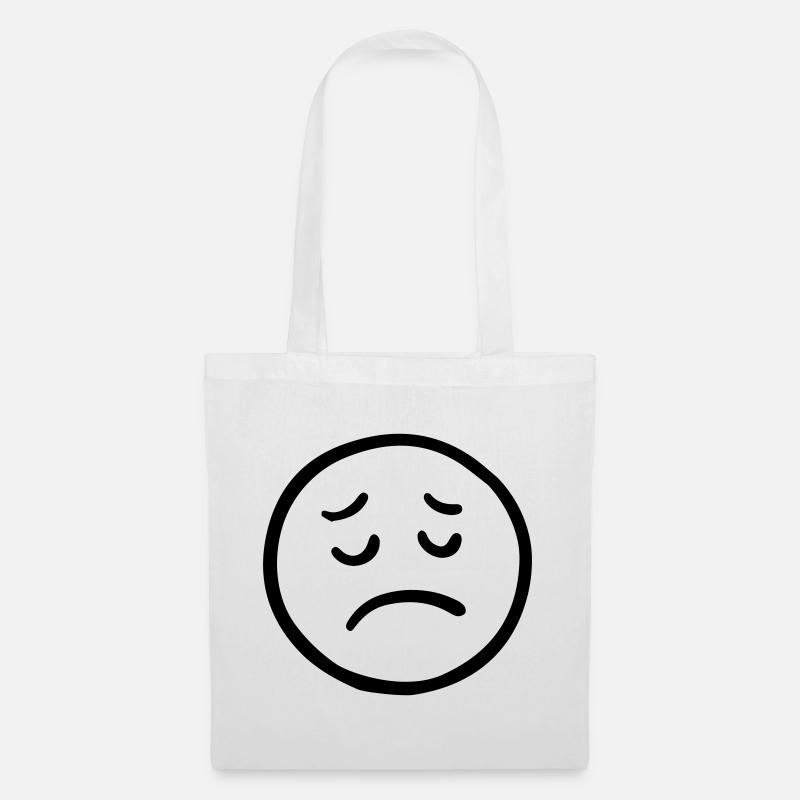 Sad face with thoughtful look - Tote Bag - white