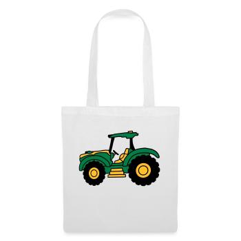 Conduite de tracteur agricole - Sac en tissu - blanc - Devant