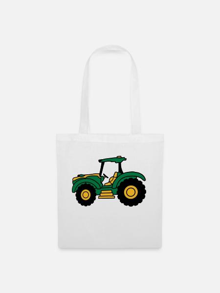 Bauernhof Traktor fahren - Stoffbeutel - Weiß