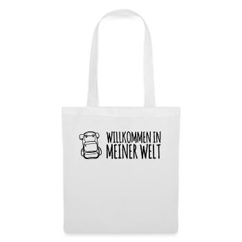 Willkommen in meiner Welt! Reisen Backpacker - Stoffbeutel - Weiß - Vorne