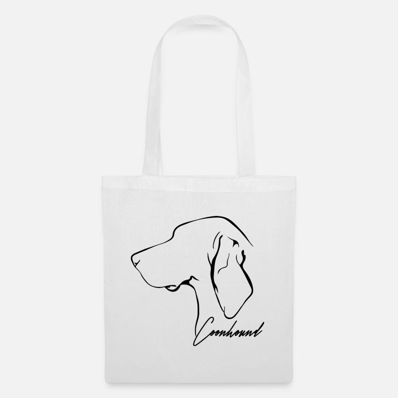 COONHOUND Profil Hunde Hund Wilsigns - Stoffbeutel - Weiß