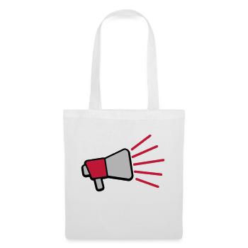 Mégaphone à symbole de parole forte - Sac en tissu - blanc - Devant