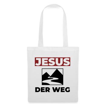Jesus Christus ist der Weg - Christliches Shirt - Stoffbeutel - Weiß - Vorne