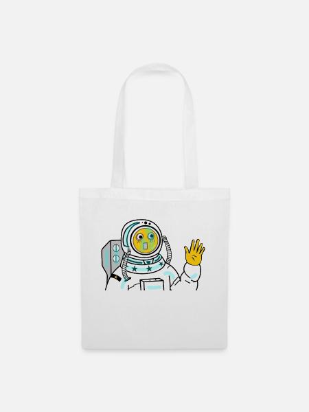 Astronauten Lustig - Stoffbeutel - Weiß