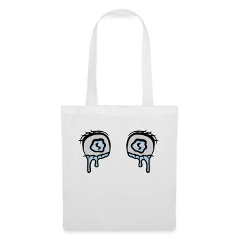 Yeux comiques larmes tristes - Sac en tissu - blanc - Devant