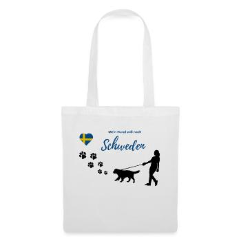 Mein Hund will nach Schweden, w - Stoffbeutel - Weiß - Vorne