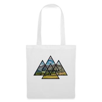 T-Shirt Dreieck Pferde Berg Alpen Wandern Geschenk - Stoffbeutel - Weiß - Vorne