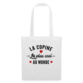 la copine la plus cool du monde / copine cool - Sac en tissu - blanc - Devant