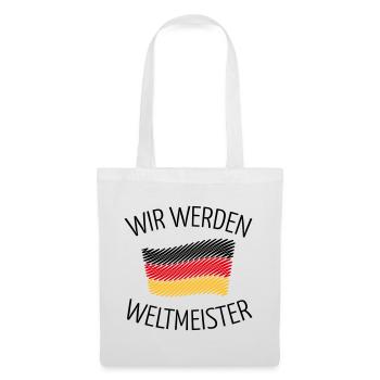 Wir Werden Weltmeister (Deutschlandflagge Skizze) - Stoffbeutel - Weiß - Vorne