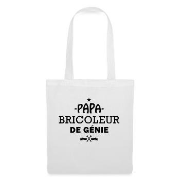 Papa bricoleur / cadeau humour papa - Sac en tissu - blanc - Devant