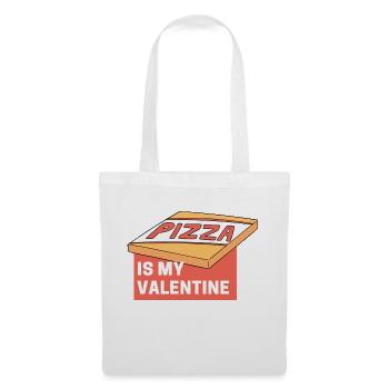 pizza ist me valentine - Stoffbeutel - Weiß - Vorne