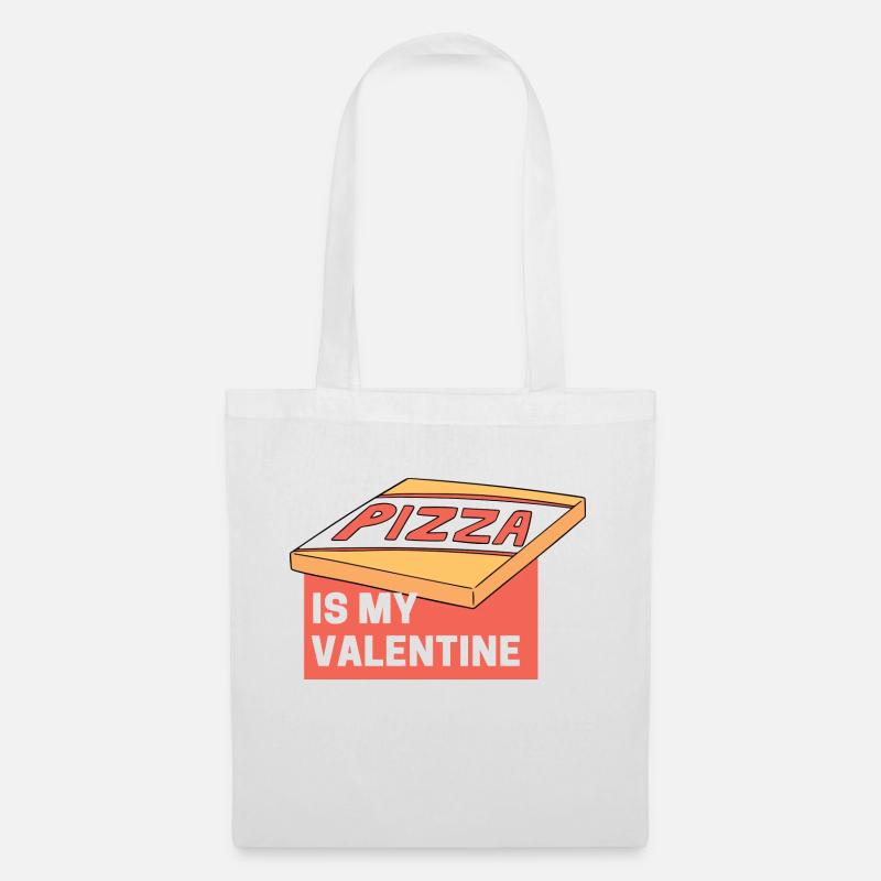 pizza ist me valentine - Stoffbeutel - Weiß