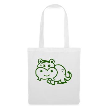 Hippopotame - animal sauvage mignon - Sac en tissu - blanc - Devant