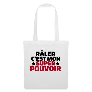 cadeau papa /maman - Râler c'est mon super pouvoir - Sac en tissu - blanc - Devant