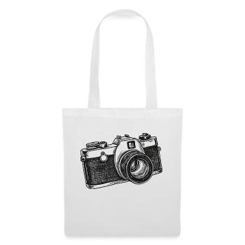 Appareil photo, Appareil photo vintage, Ancien appareil photo, Ancien - Sac en tissu - blanc - Devant