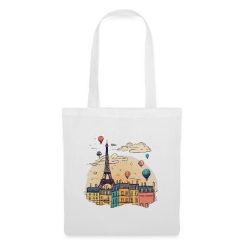 Paris France City Skyline Tour Eiffel Art - Sac en tissu - blanc - Devant