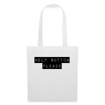 T-Shirt "Help Button please" - Stoffbeutel - Weiß - Vorne