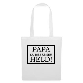 Papa du bist unser Held - Stoffbeutel - Weiß - Vorne