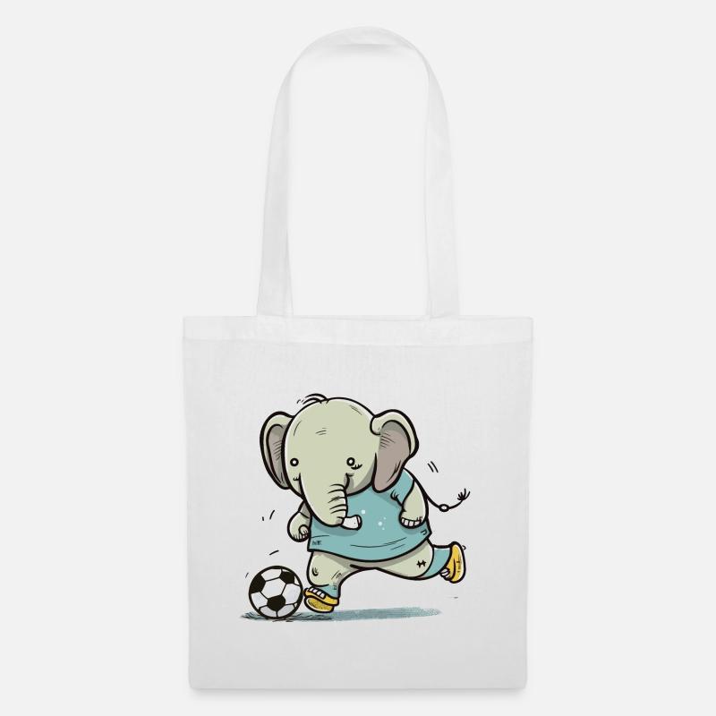 Fußball-versierter Elefant - Stoffbeutel - Weiß