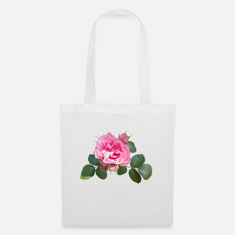 Rosarote ROSE - Stoffbeutel - Weiß