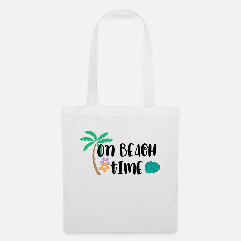 On Beach Time - Stoffbeutel - Weiß