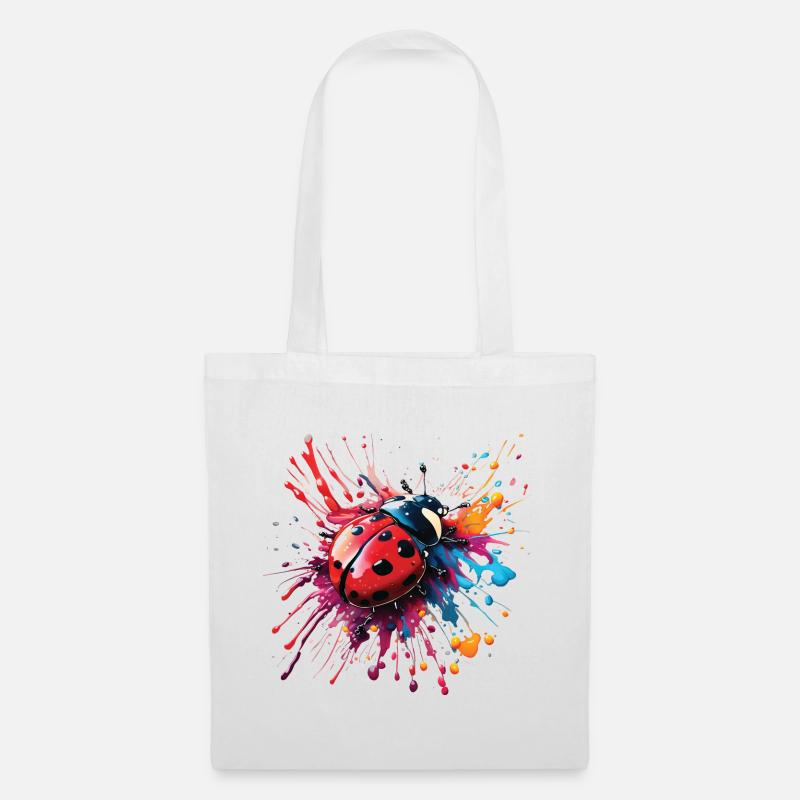 Conception de coccinelle colorée, pas de texte - Sac en tissu - blanc