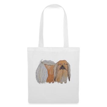 Pékinois - amusant - Sac en tissu - blanc - Devant
