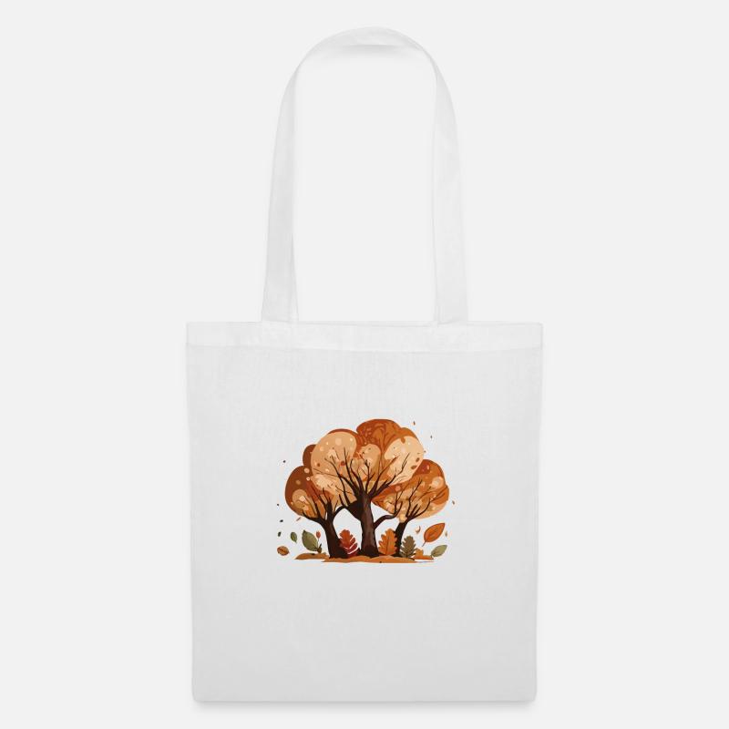 Fall Tree Trio (Fall Collection #2) - Tote Bag - white