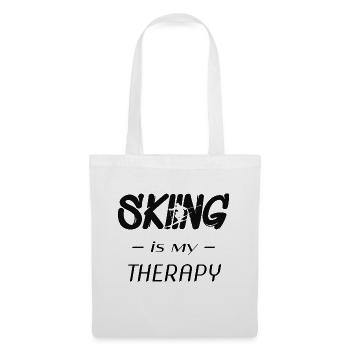 skifahren, ski, skiing is my therapy - Stoffbeutel - Weiß - Vorne