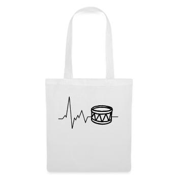 Heartbeat Drum Sports Fan Musicien - Sac en tissu - blanc - Devant